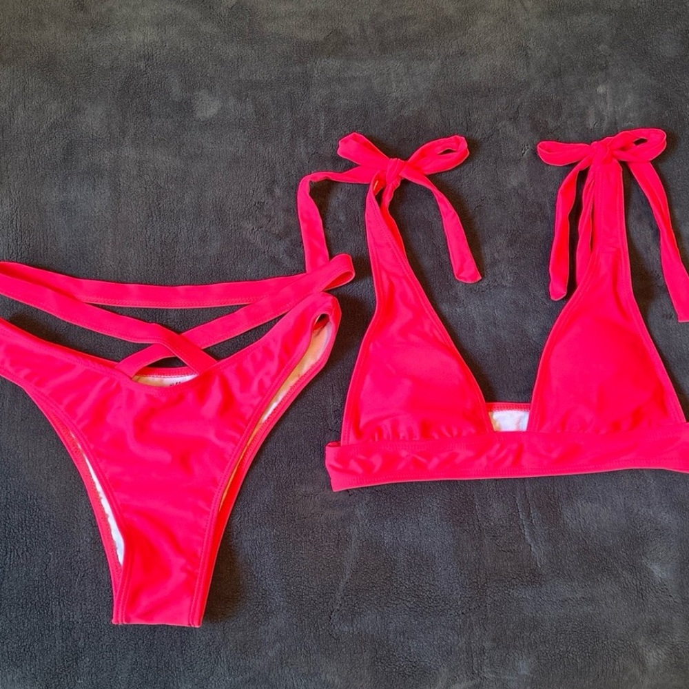 SHEIN Hot Pink Bikini Set